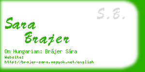 sara brajer business card